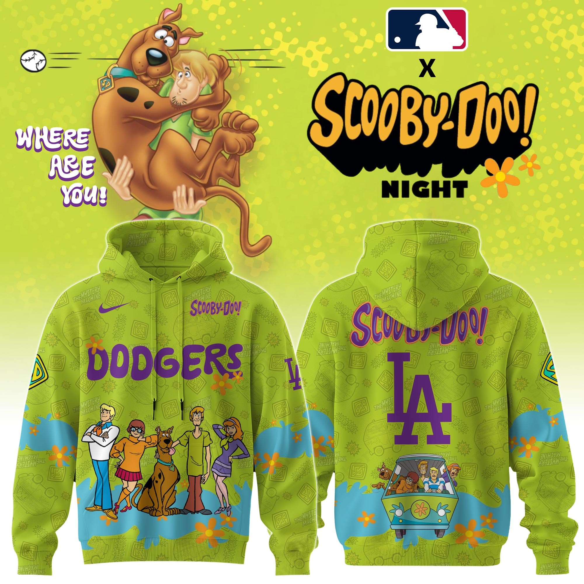 Los Angeles Dodgers MLB x Scooby Doo Hoodie Best Gifts Dodgers Fans For Him Her-1
