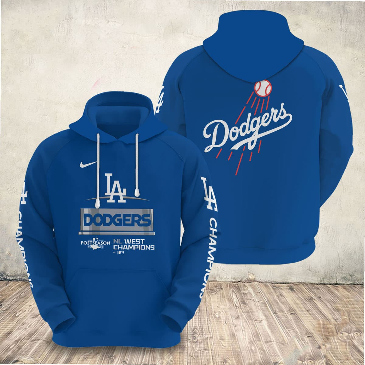 Los Angeles Dodgers Nl West Division Champs Hoodie Dodgers Merch Gifts For Men-1
