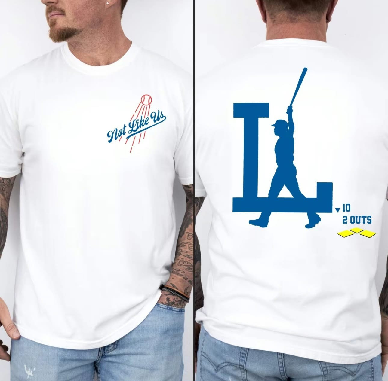 Los Angeles Dodgers Not Like Us T-Shirt Grand Slam 10 2 Out Gifts For Dodgers Fans-1