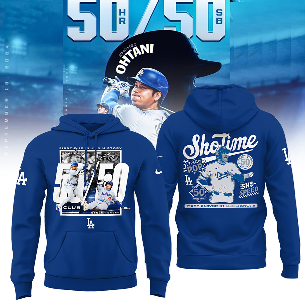 Los Angeles Dodgers Shohei Ohtani 50 50 Club Hoodie Baseball Themed Gifts For Fans-1