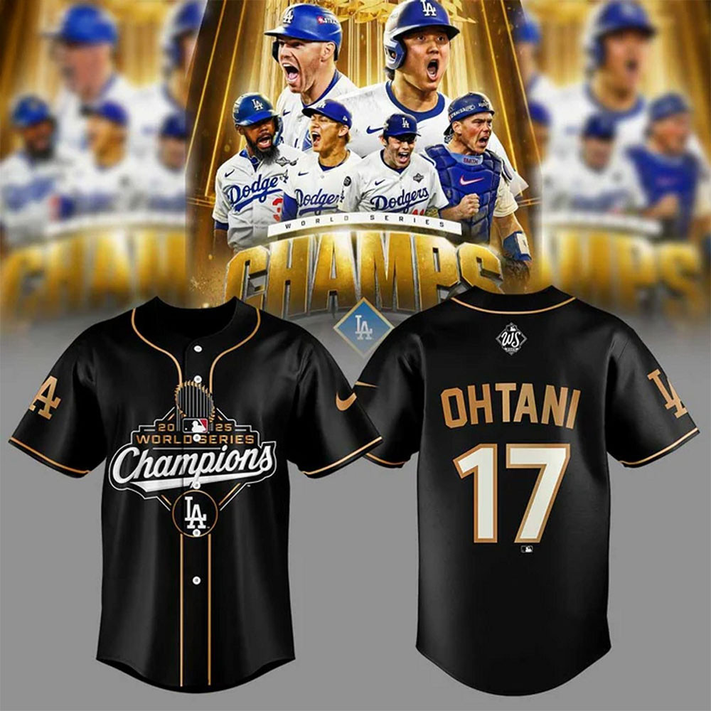 Los Angeles Dodgers Shohei Ohtani Baseball Jersey 2025 World Series Champions Clothing Gift-1