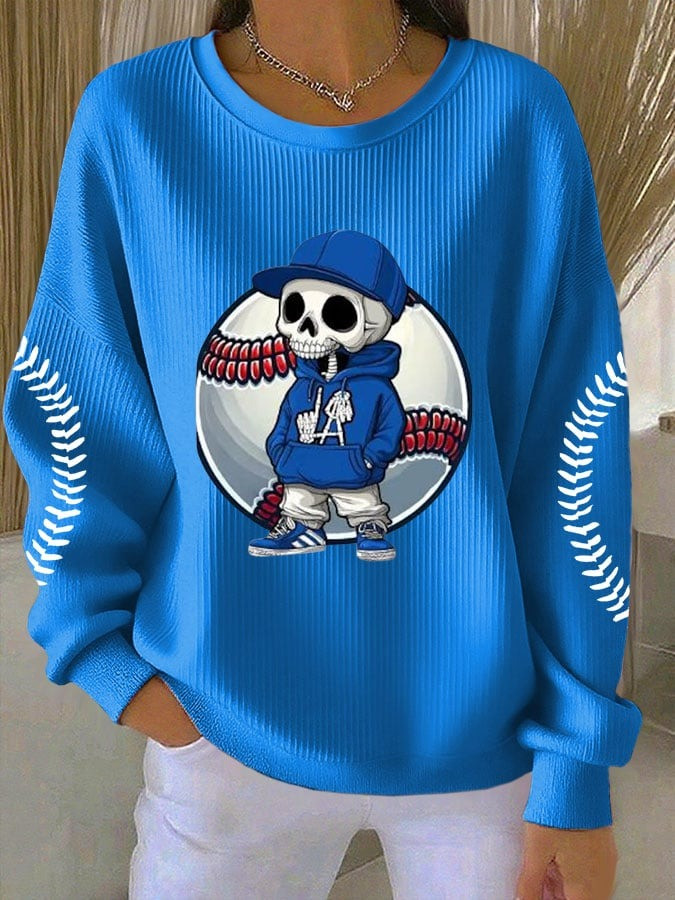 Los Angeles Dodgers Skeleton Sweatshirt Best Dodgers Merch Game Day Gifts For Her-1
