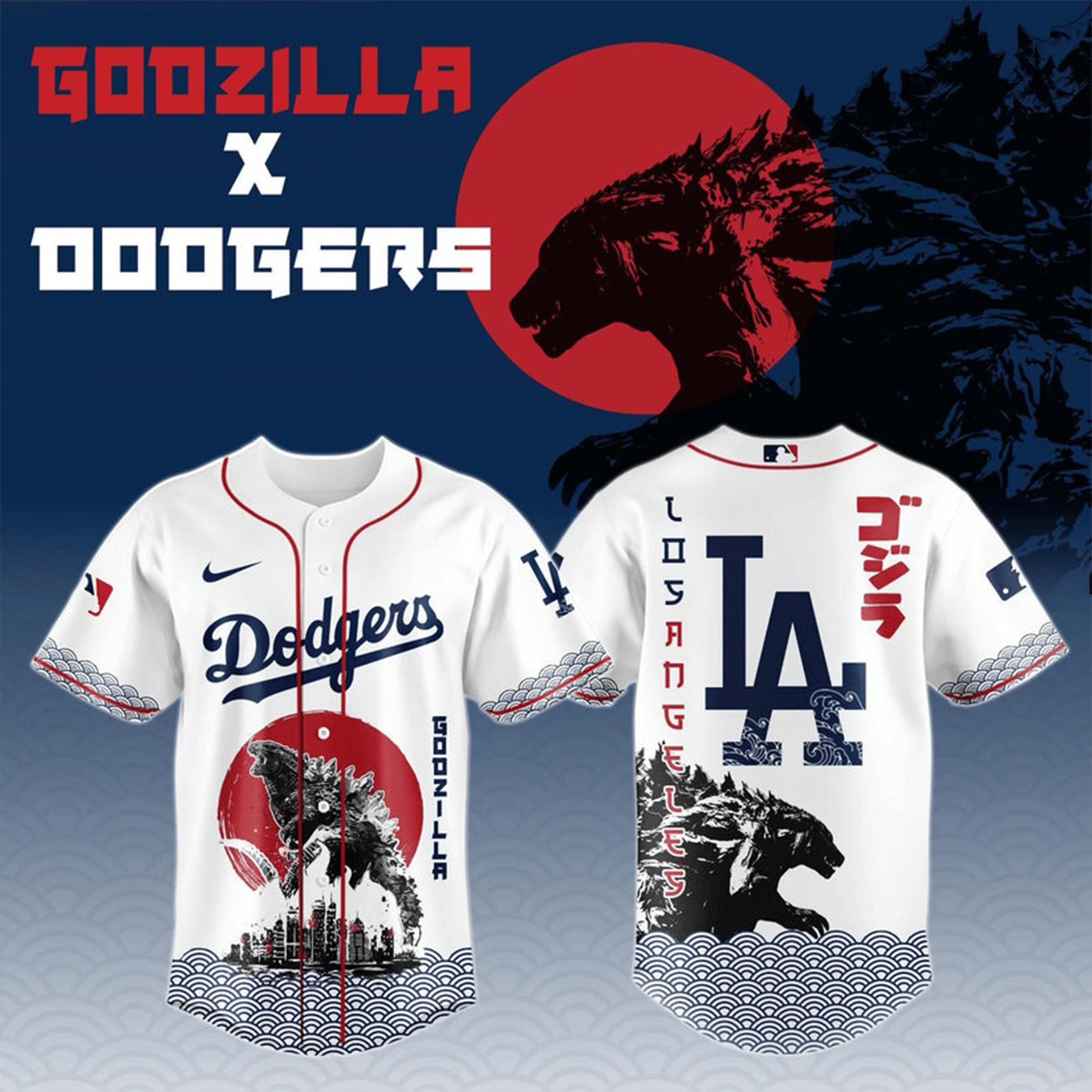 Los Angeles Dodgers Special Godzilla Jersey LA Dodgers Limited Edition Apparel Godzilla Gifts-1