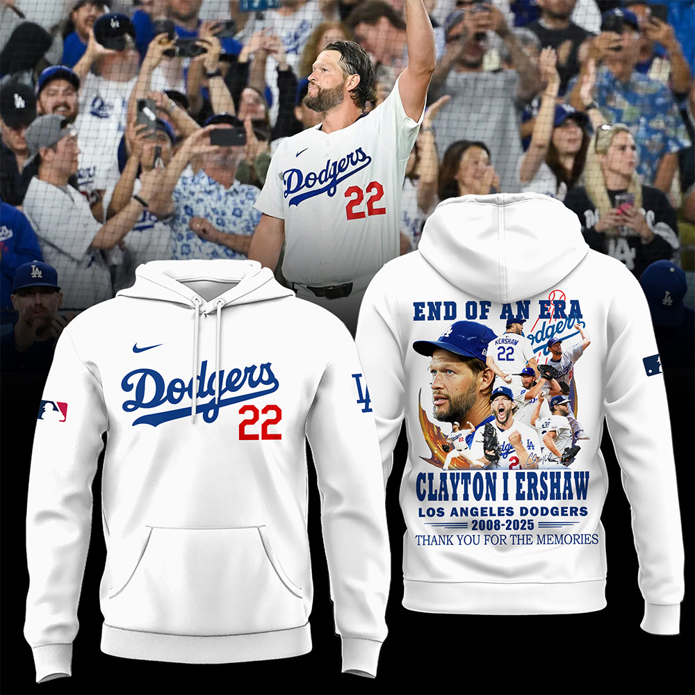 Los Angeles Dodgers Thank You Clayton Kershaw Hoodie Thank You For The Memories Dodgers Gifts-1 Los Angeles Dodgers Thank You Clayton Kershaw Hoodie Thank You For The Memories Dodgers Gifts-1
