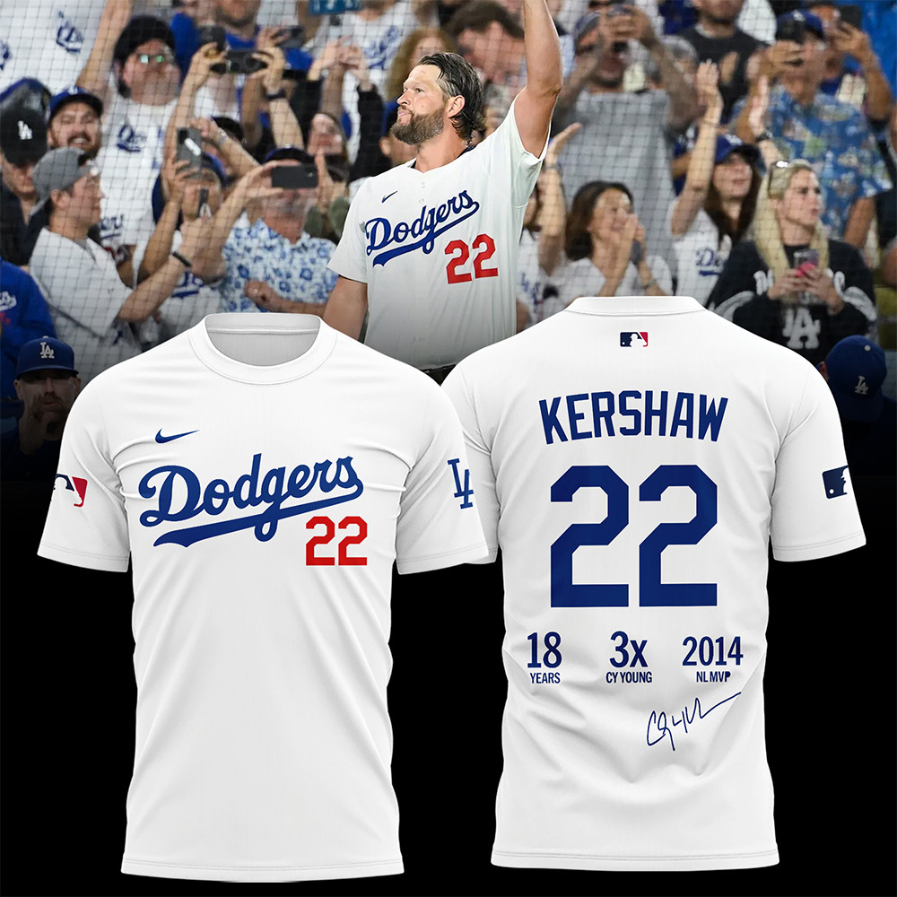 Los Angeles Dodgers Thank You Clayton Kershaw Tee Shirt Kershaw 22 Signature Apparel Gifts-1