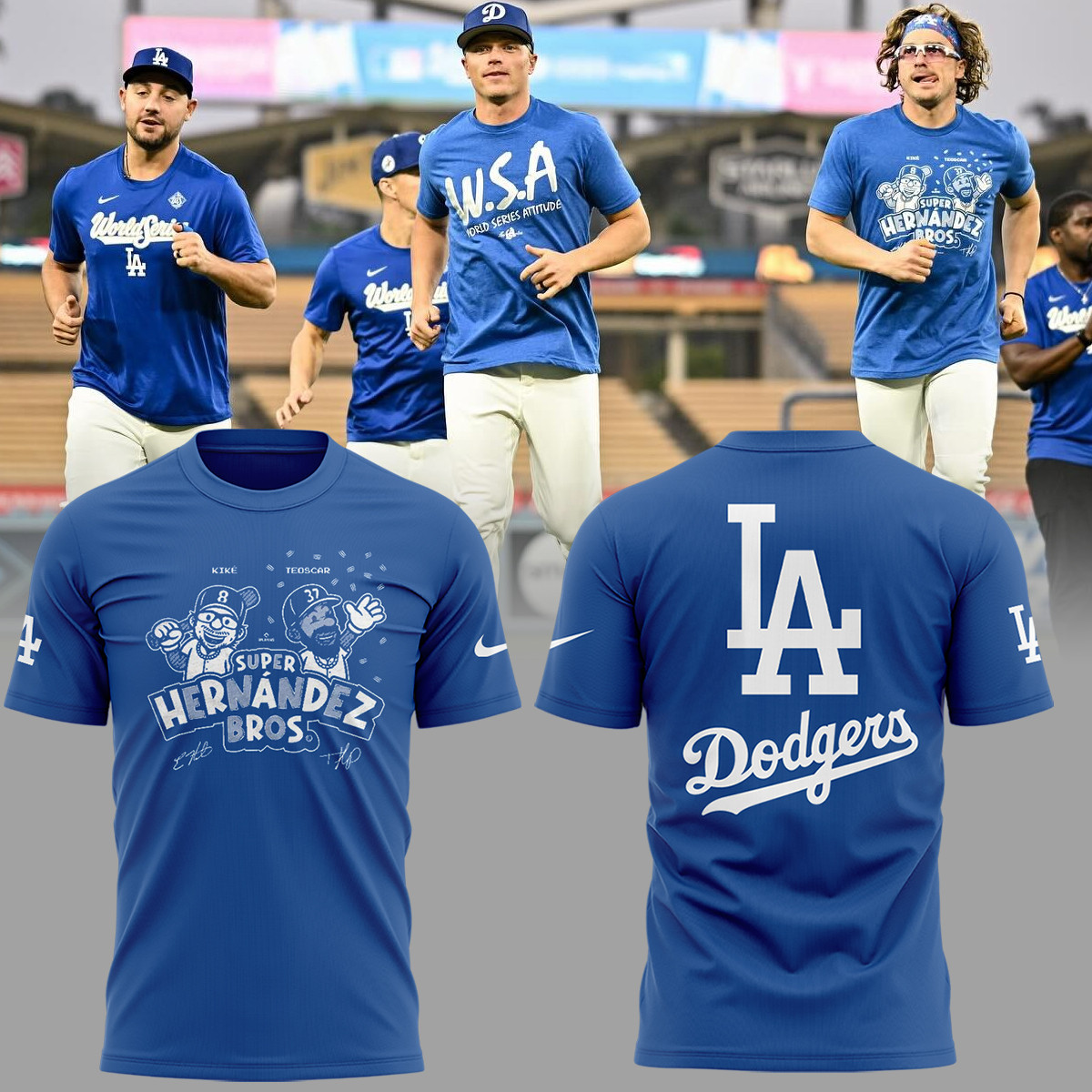 Los Angeles Dodgers World Series 2025 T-Shirt Super Hernandez Bros Baseball Merch Gifts-1