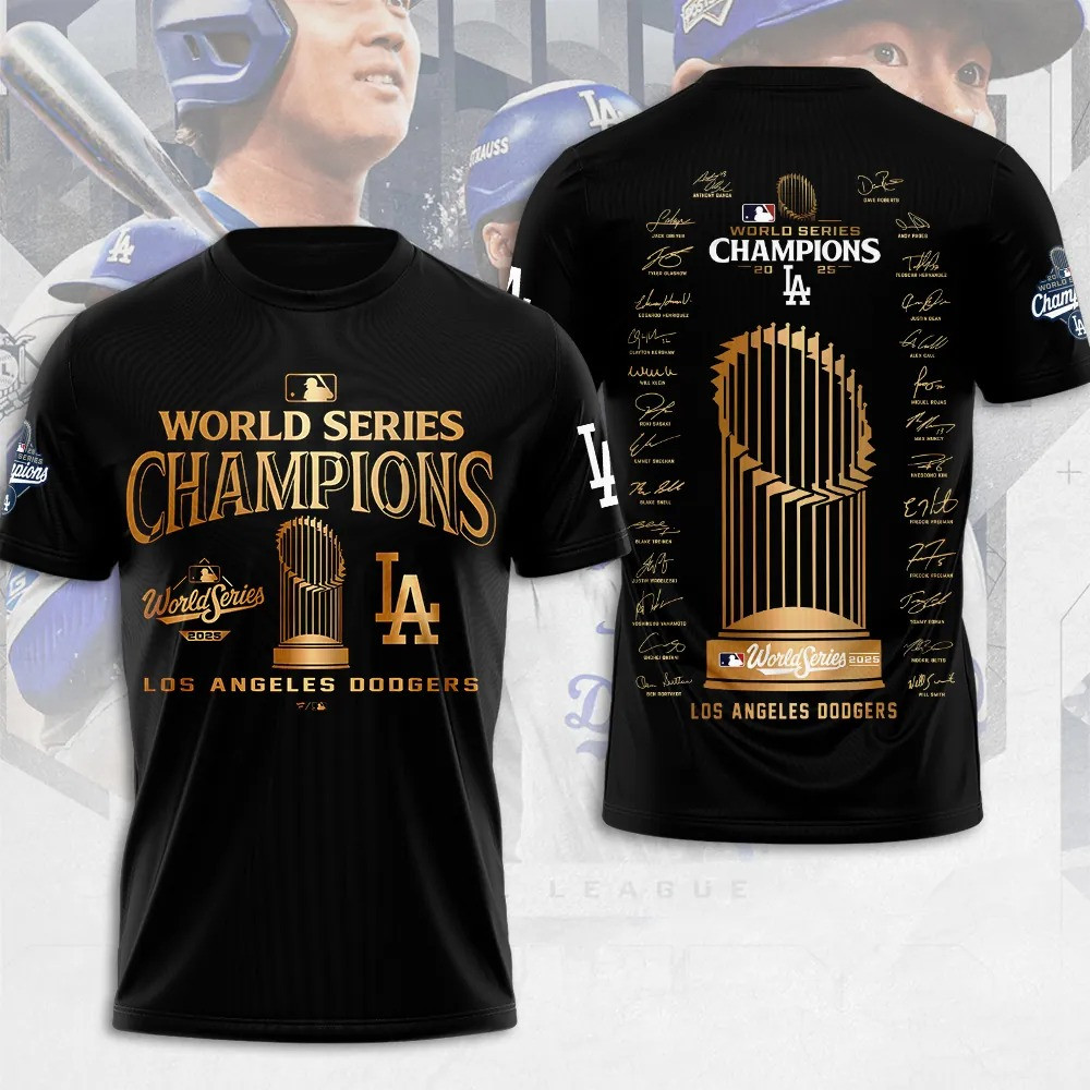 Los Angeles Dodgers World Series 2025 T-Shirt World Series Merchandise Signature Shirt Gifts-1