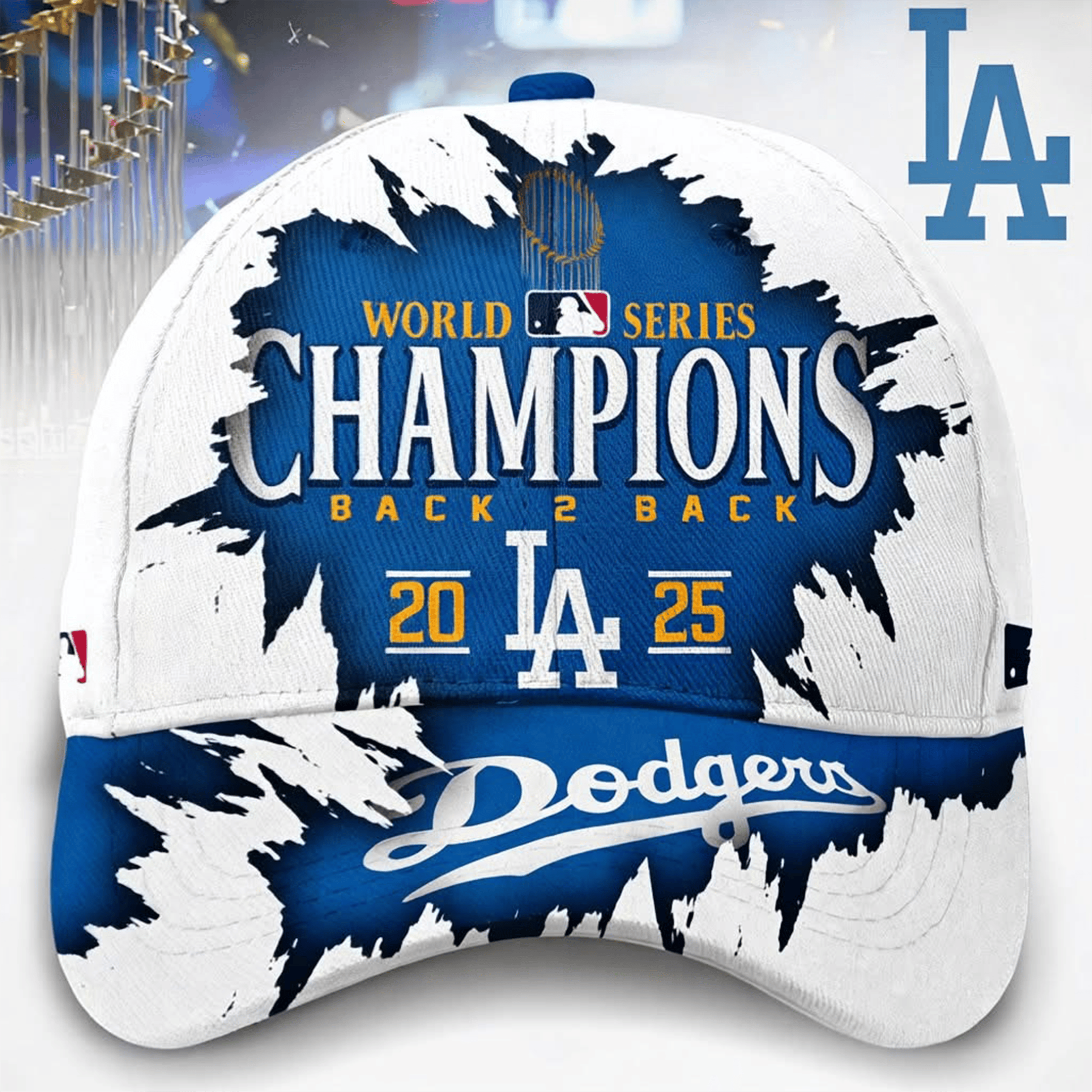 Los Angeles Dodgers World Series Champ Hat LA Dodgers Back 2 Back Cap Baseball Lovers Gifts-1