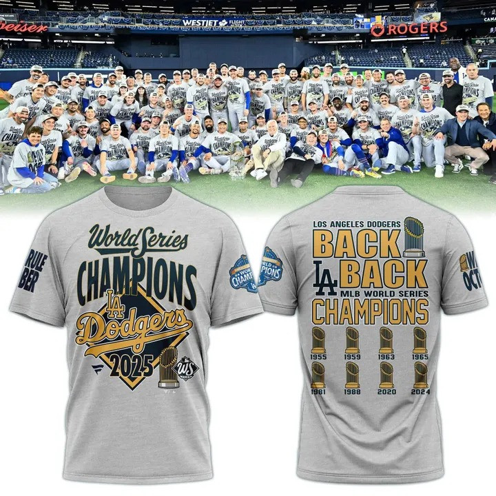Los Angeles Dodgers World Series Champions 2025 T-Shirt Dodgers Back To Back Champions Shirt-1