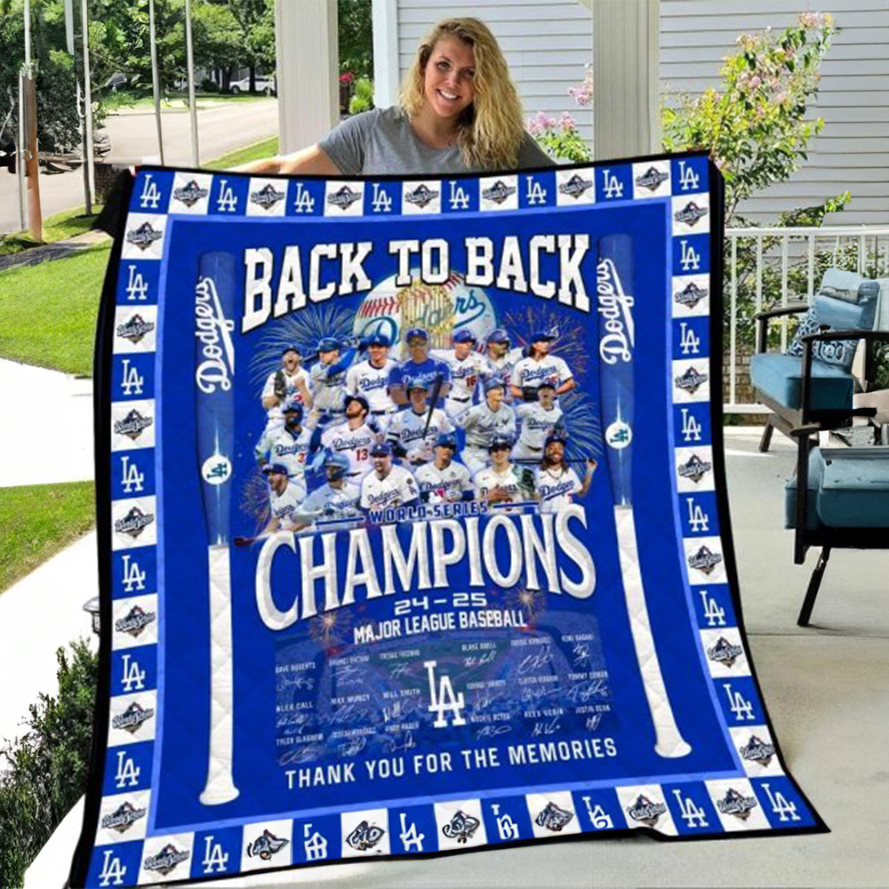 Los Angeles Dodgers World Series Champions Blanket 24 25 Thank You For The Memories Gifts-1