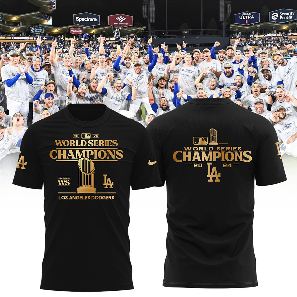 Los Angeles Dodgers World Series Champions Tee Shirt Dodgers Championships Baseball Dad Gifts-1