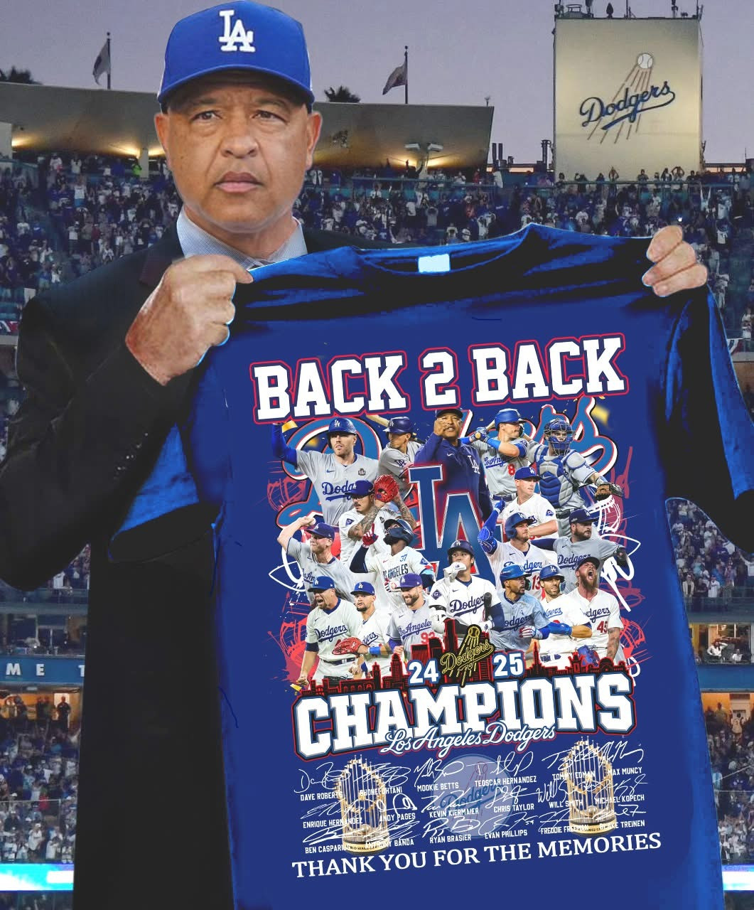Los Angeles Dodgers World Series T-Shirt Back To Back Champions Awesome Fans Stuff Ideas-1