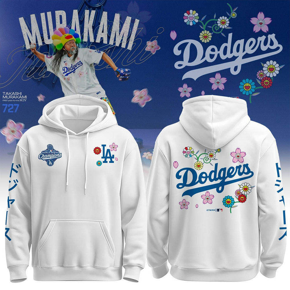 Los Angeles Dodgers X Takashi Murakami Hoodie LA Dodgers World Series Merch Baseball Gifts-1