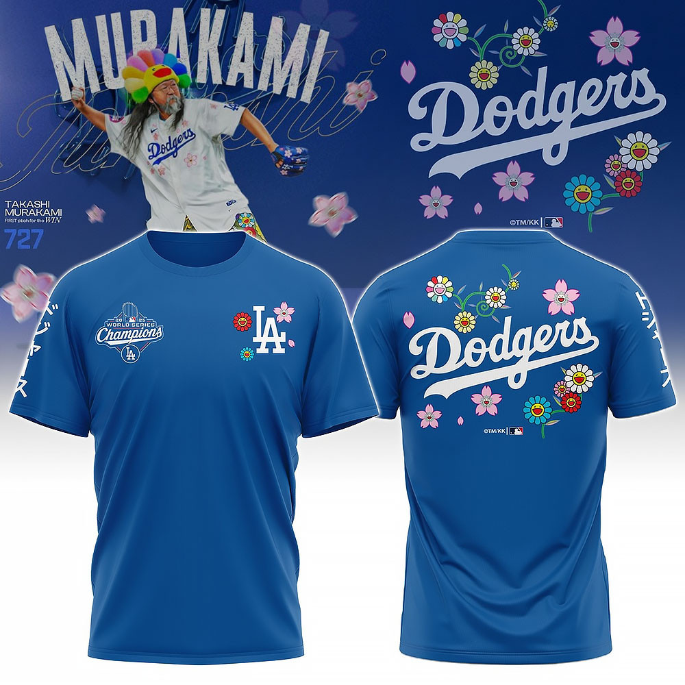 Los Angeles Dodgers X Takashi Murakami T-Shirt LA Dodgers Clothing Baseball Game Day Apparel-1