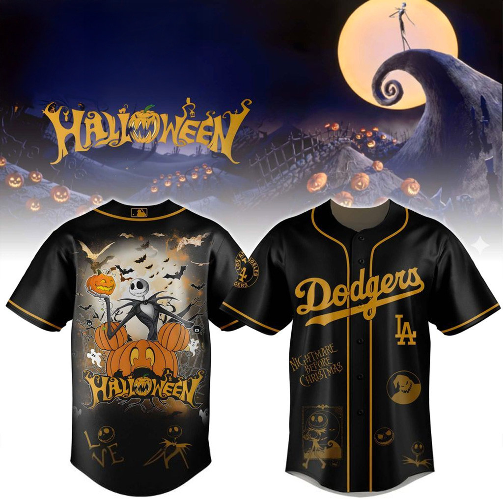 Los Angeles Dodgers X The Nightmare Halloween Day Jersey Dodgers Merch Gifts For Fans-1