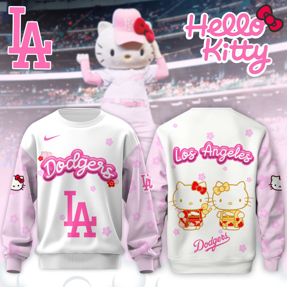 Los Angeles Dodgers x Hello Kitty Night Happy Girls Day Sweatshirt Basketball Lovers Gifts-1