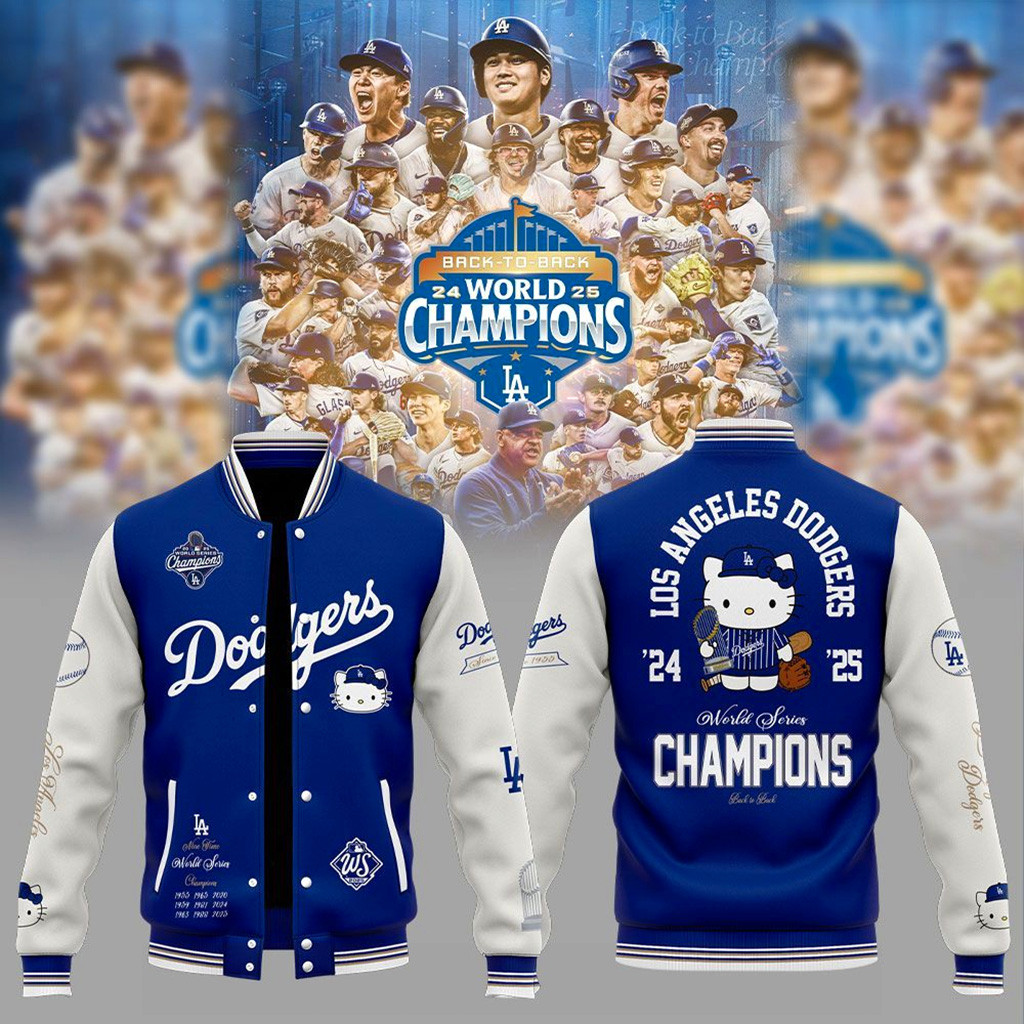 Los Angeles Dodgers x Kitty 2025 World Series Champions Jacket LA Dodgers Merch Gifts For Fans-1