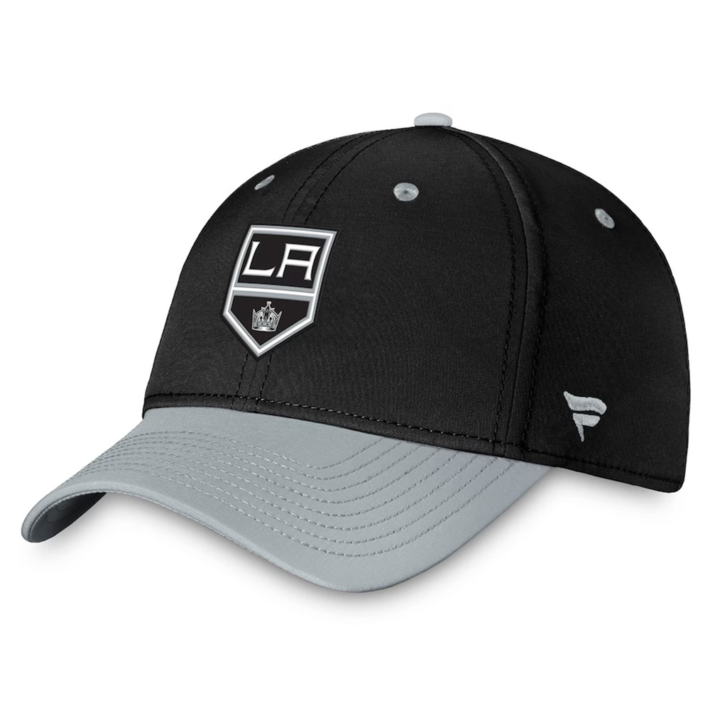 Los Angeles Kings Fanatics Black Silver Two-Tone Flex Hat Birthday Gifts For Hockey Fans-1