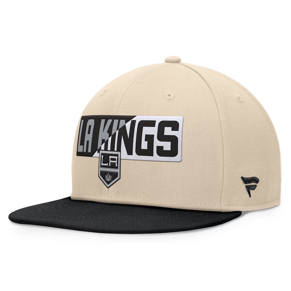 Los Angeles Kings Fanatics Cream Black Goalaso Snapback Hat Gift Ideas For Hockey Lovers-1