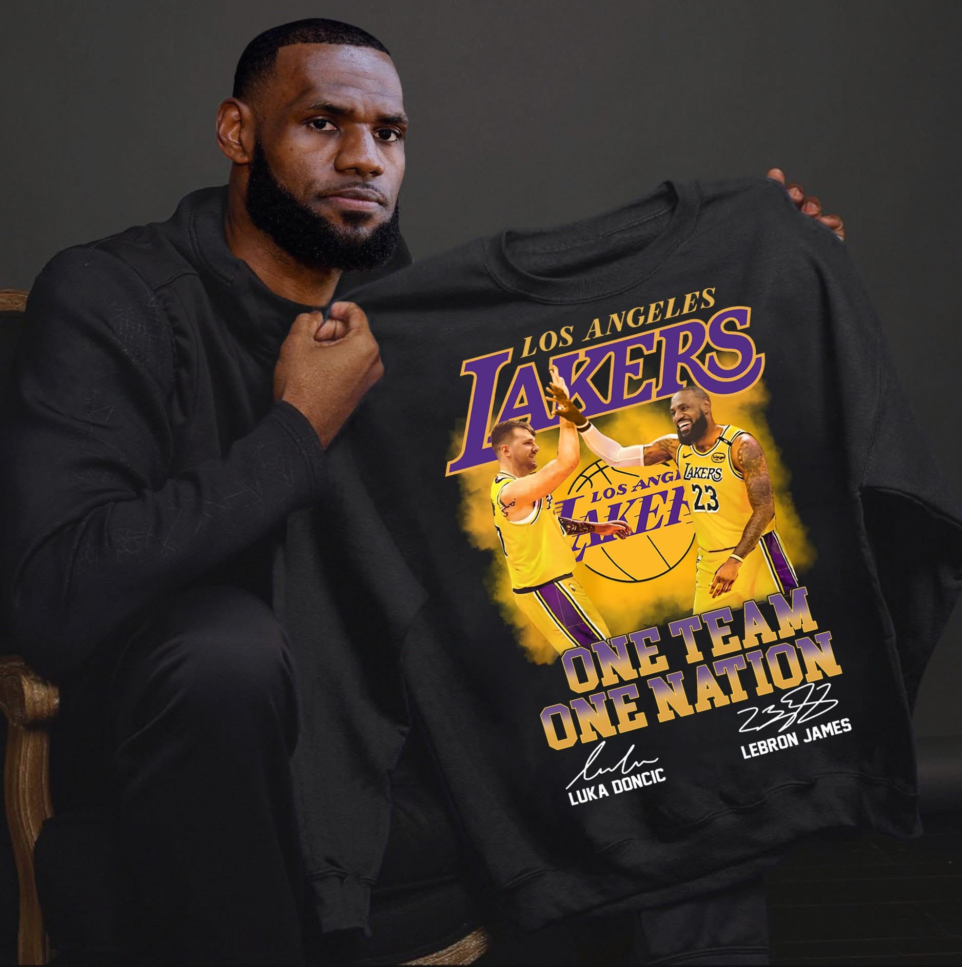 Los Angeles Lakers One Team One Nation Shirt Best Gifts For Lakers Fans For Him-1