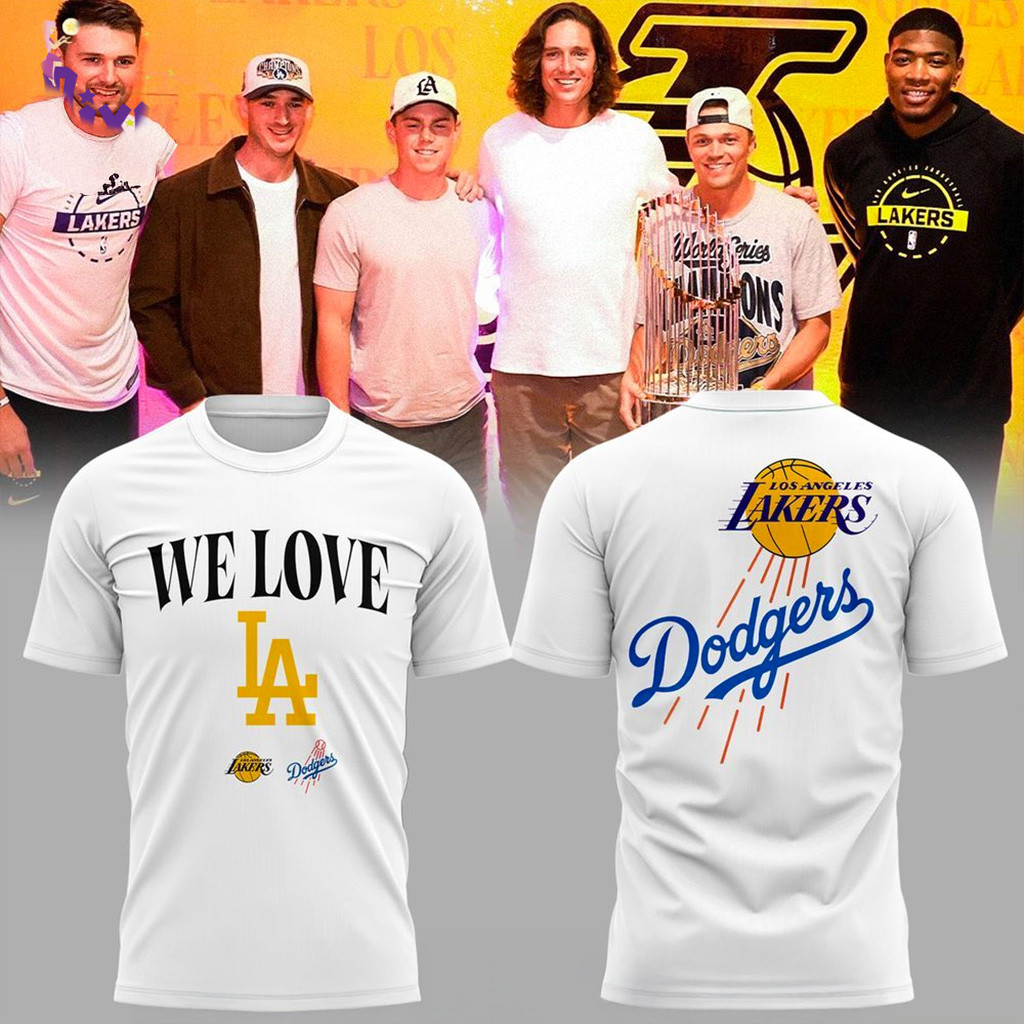 Los Angeles Lakers We Love LA 2025 T-Shirt Lakers Merch Gifts For Basketball Fan-1
