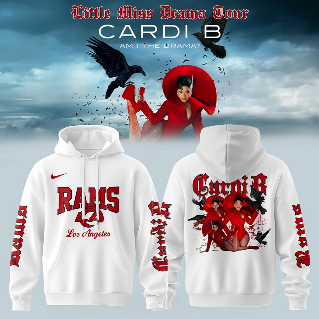 Los Angeles Rams x Cardi B Little Miss Drama Tour 2026 Hoodie Rams Merch Gifts For Fans-1 Los Angeles Rams x Cardi B Little Miss Drama Tour 2026 Hoodie Rams Merch Gifts For Fans-1