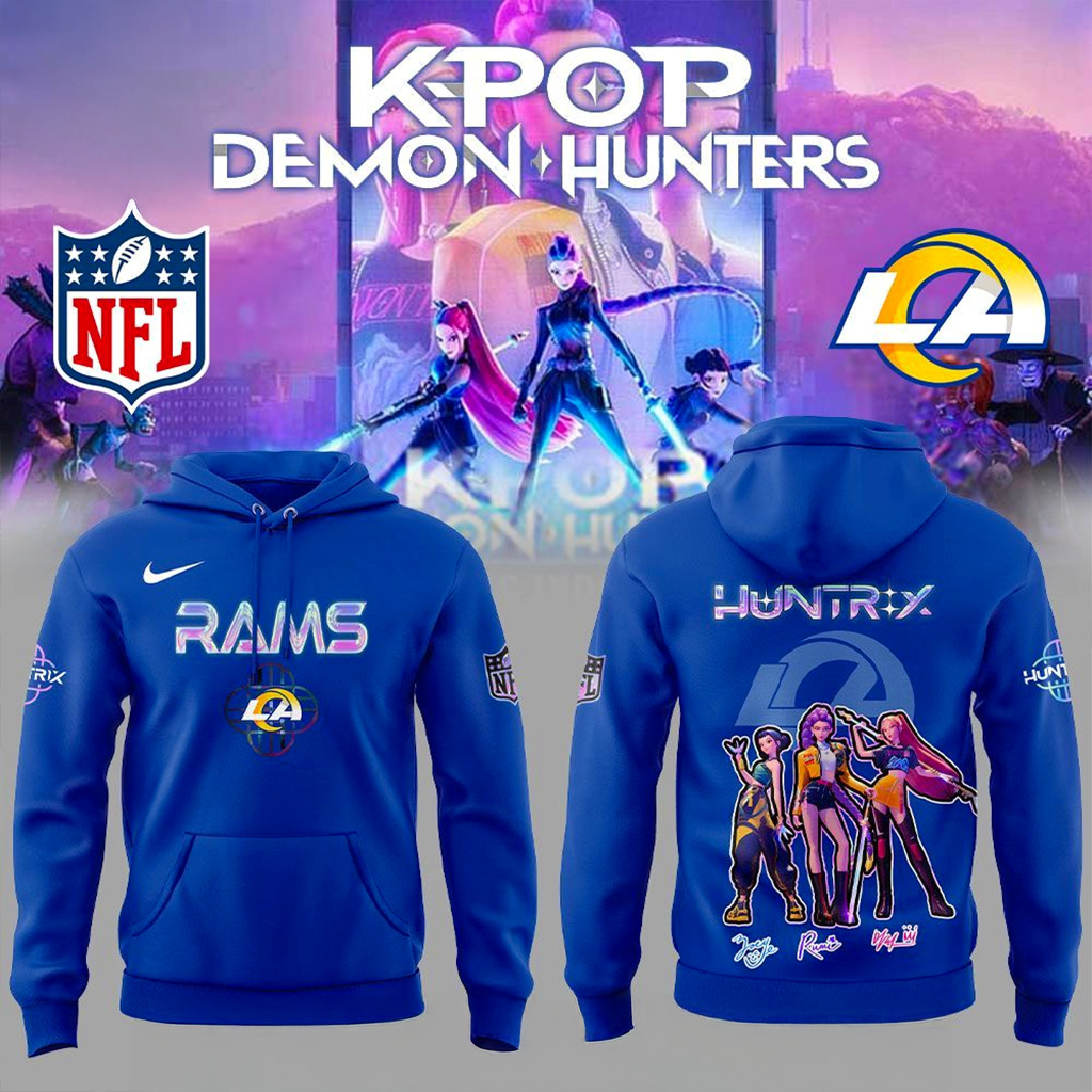 Los Angeles Rams x KPop Demon Hunters Hoodie Rams Merch Unique Gifts For Sister-1