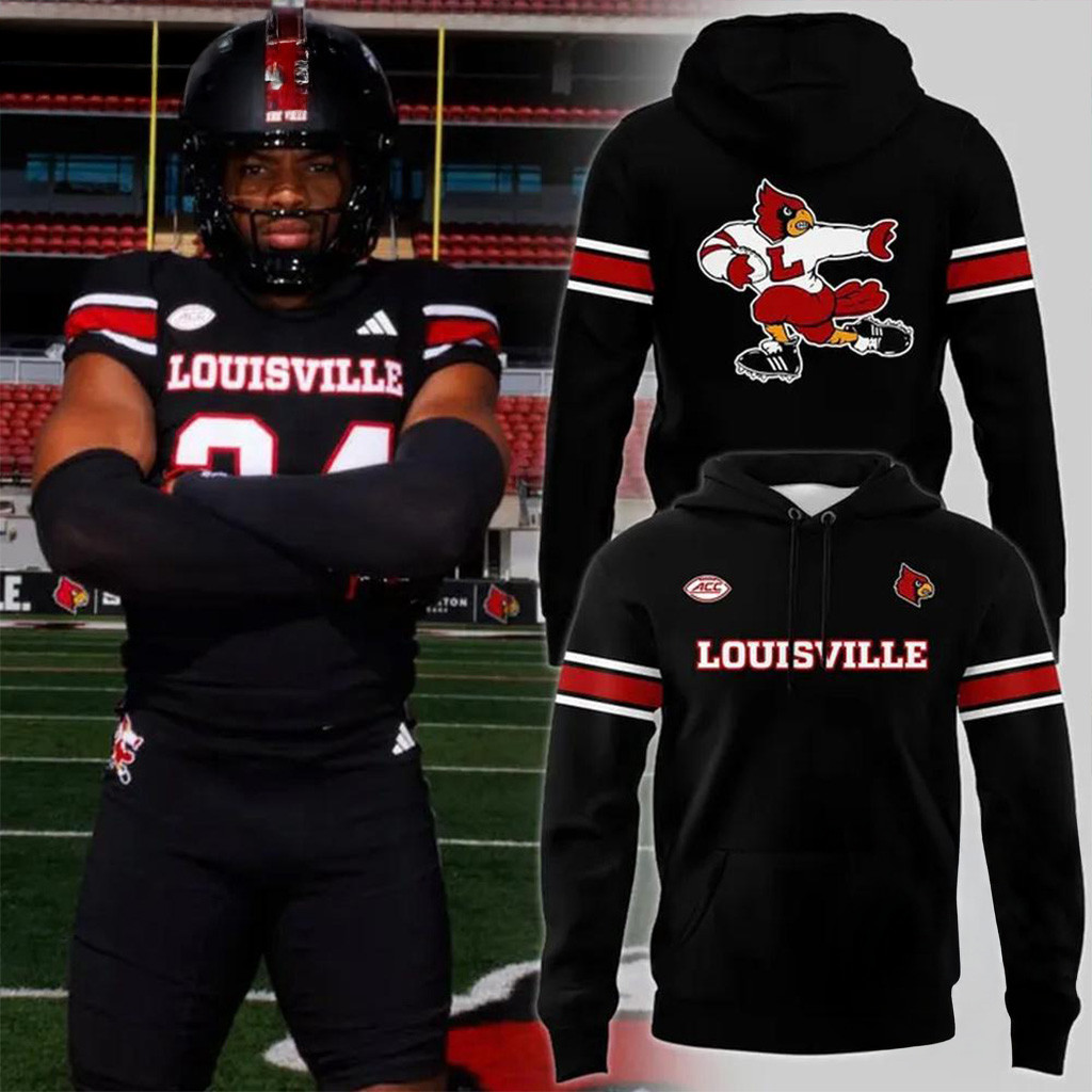 Louisville Cardinals 2025 Football Blackout Hoodie Cardinals Merch Christmas Gifts For Father-1
