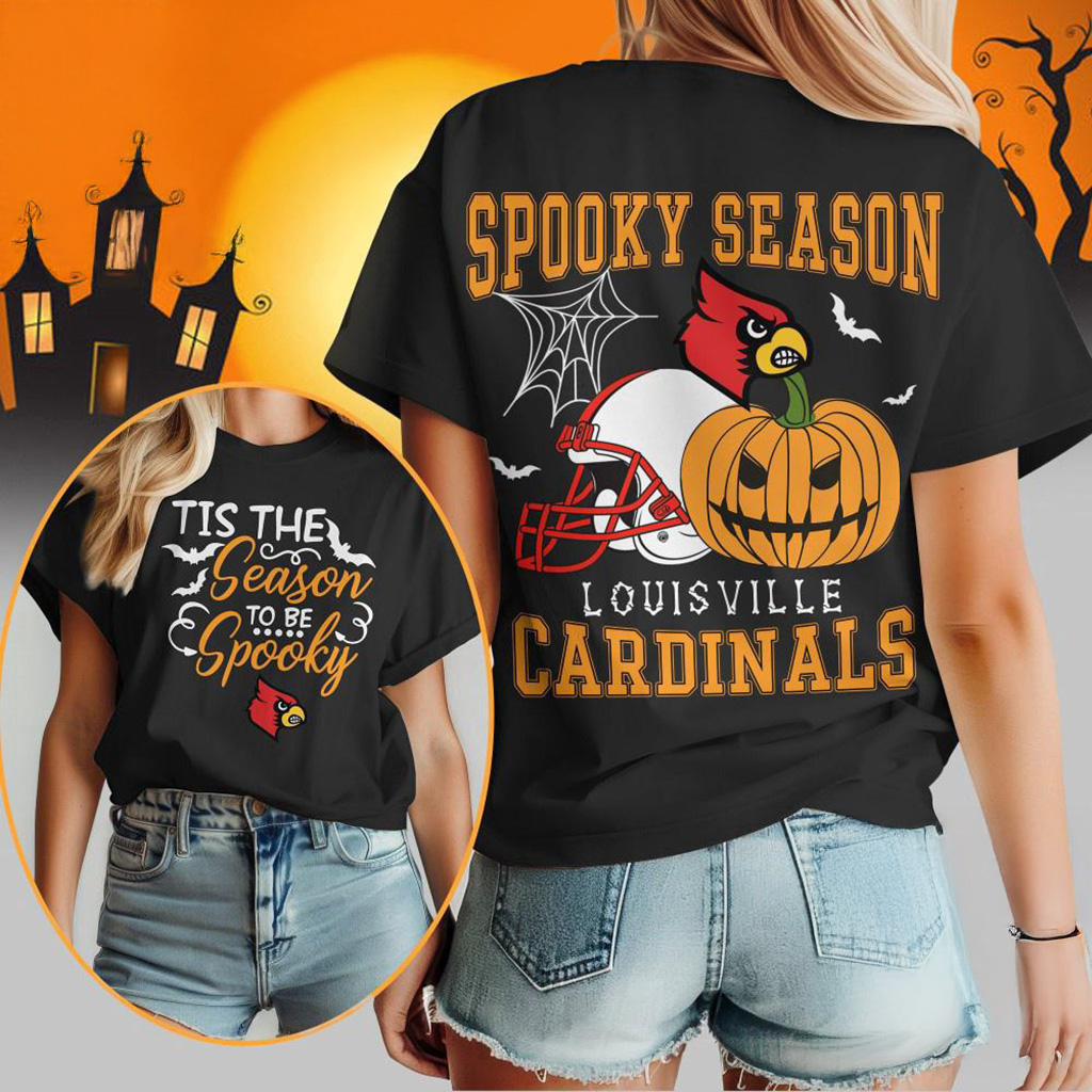 Louisville Cardinals 2025 NCAA Halloween Spooky Season Vintage T-Shirt Fan Merch Her Gifts-1