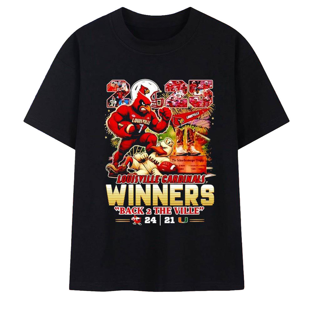 Louisville Cardinals 2025 Winners Back 2 the Ville T-Shirt Merch Cardinals Merch Fans Gifts-1