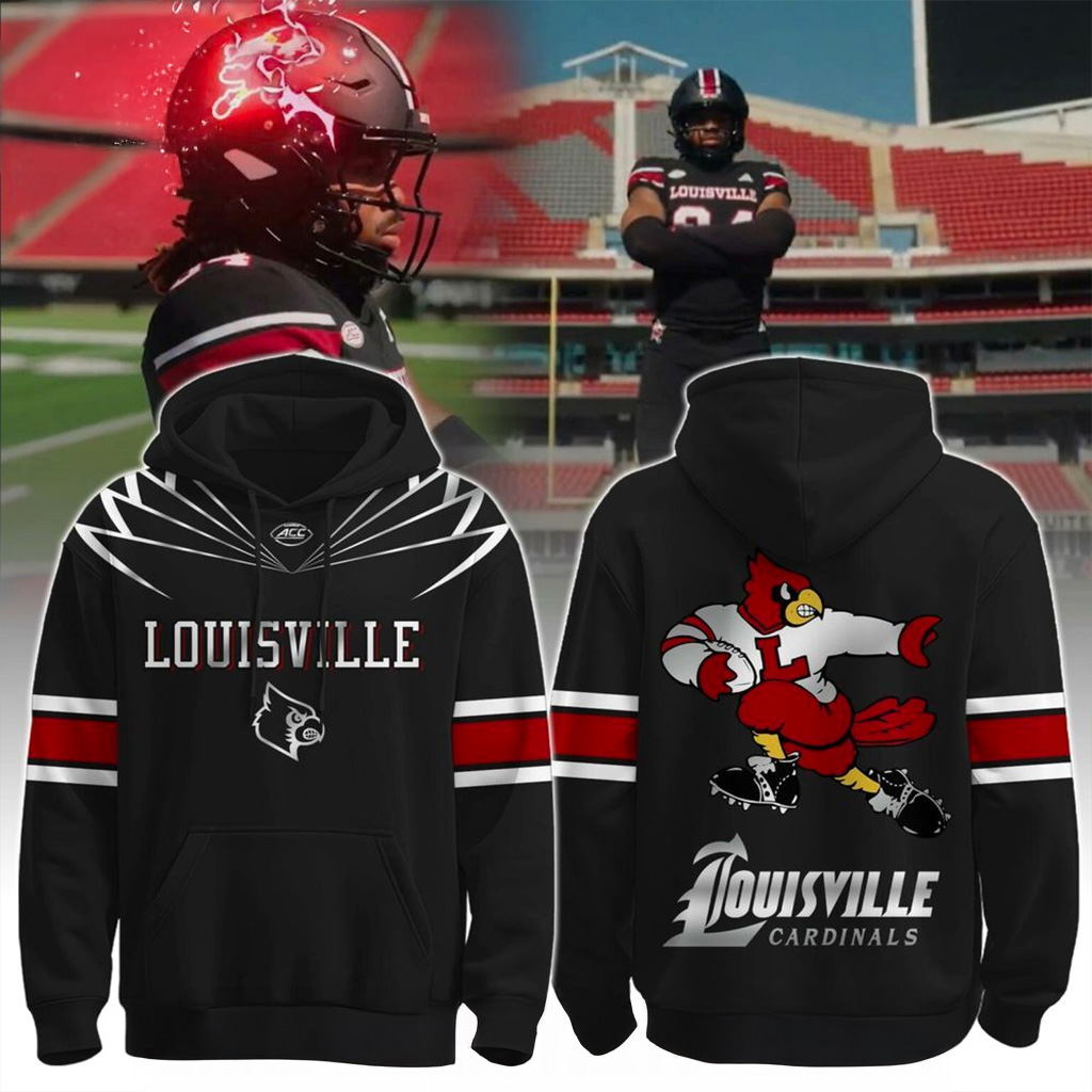 Louisville Cardinals Retro Mascot Hoodie Cardinals Merch Christmas Gifts For Him-1