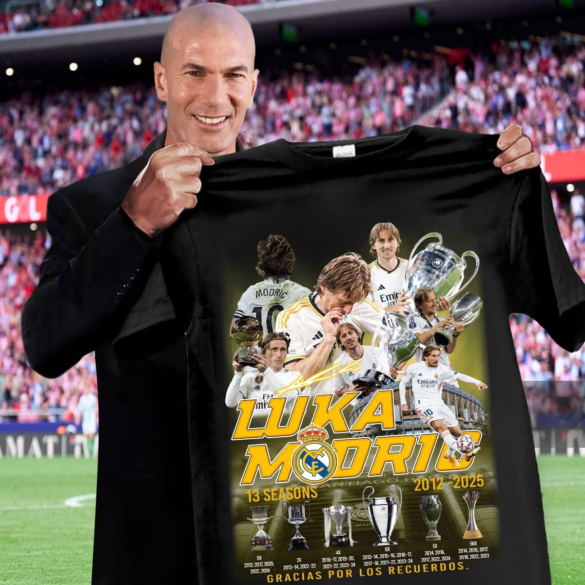 Luka Modric Legendary T-Shirt 13 Glorious Years With Real Madrid F.C Fan Merch Gifts-1