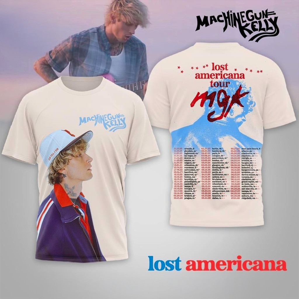 Machine Gun Kelly Lost Americana Tour T-Shirt Fan Apparel Christmas Presents For Boyfriend-1
