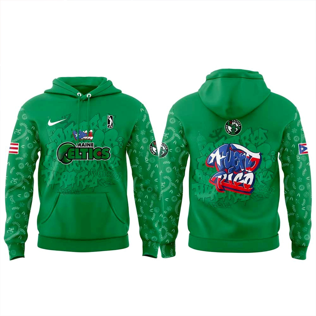 Maine Celtics Puerto Rican Heritage Hoodie Maine Celtics Merch Gifts For Basketball Fan-1