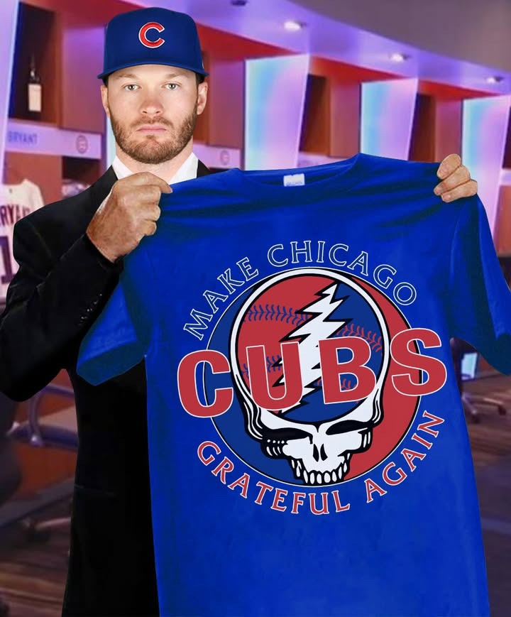 Make Chicago Cubs Grateful Again Shirt Baseball The Grateful Dead Merch Gifts For Cubs Fans-1
