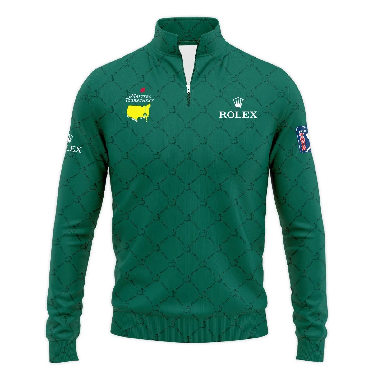 Masters Tournament Golf Quarter-Zip Sweatshirt Green Long Sleeve Masters 2025 Men's Clothes-1