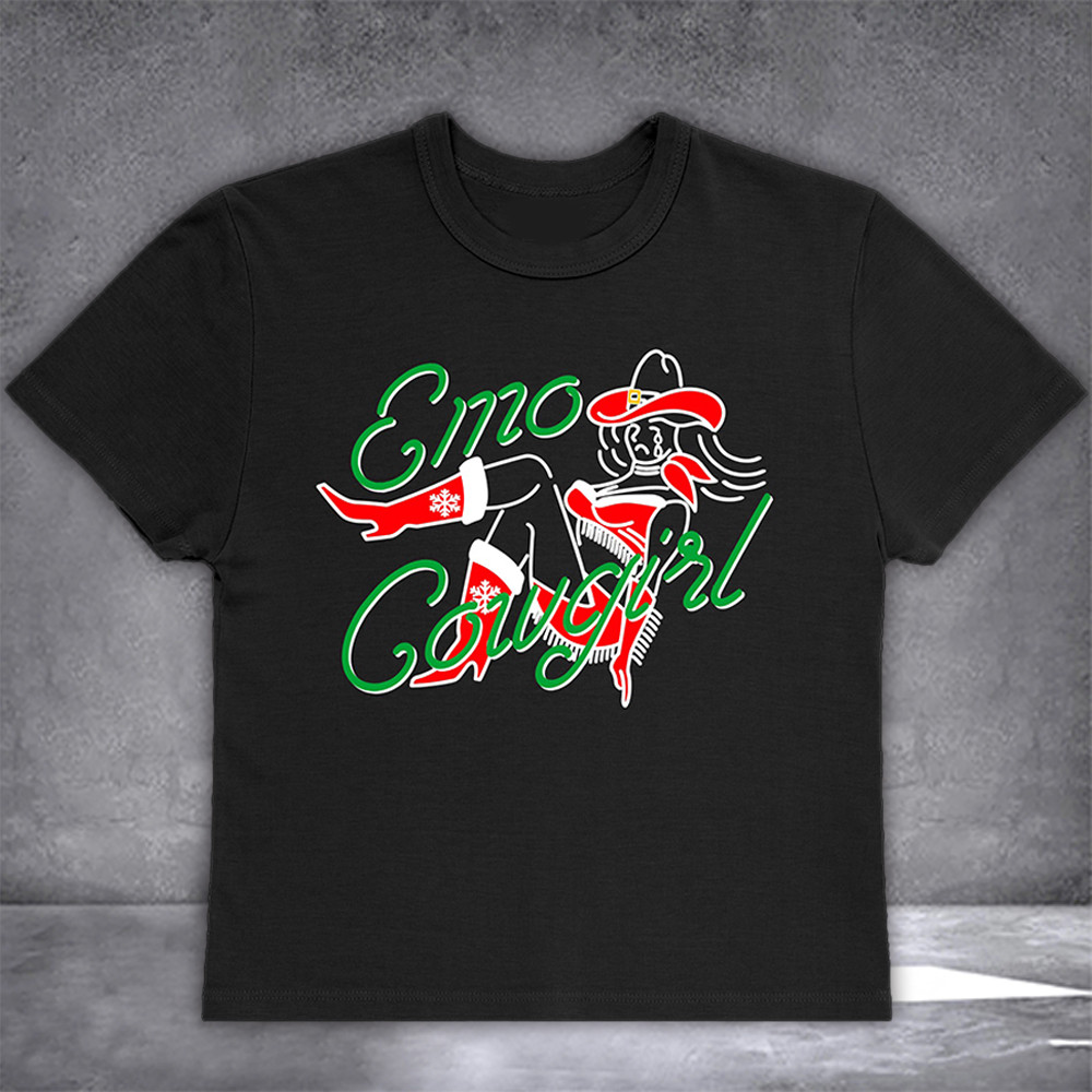 Megan Moroney Merch Emo Cowgirl Holiday Baby Tee Shirt Fan Gifts For Her-1