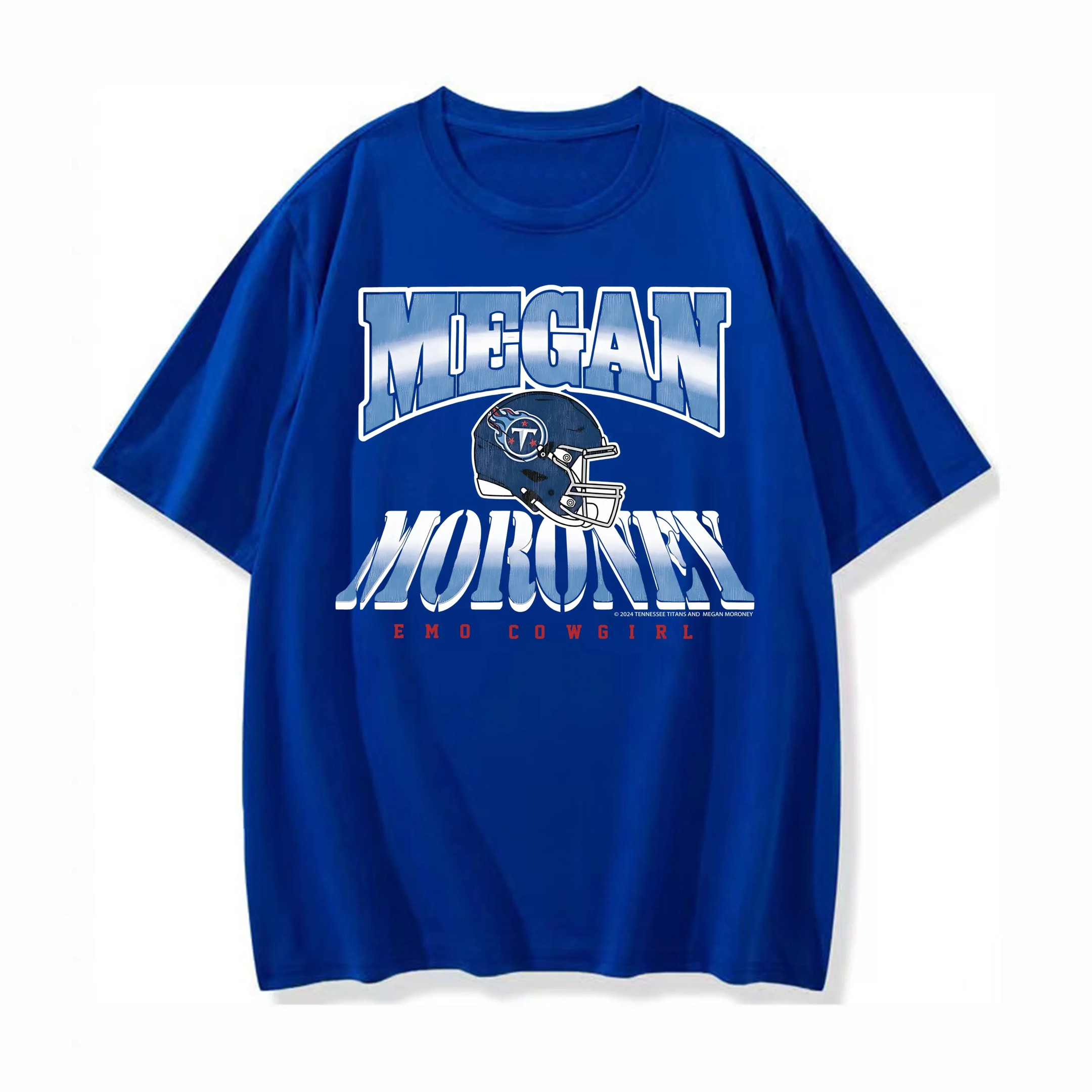 Megan Moroney Merch Shirt Megan Moroney X Tennessee Titans Helmet Emo Cowgirl Tee Shirt-1