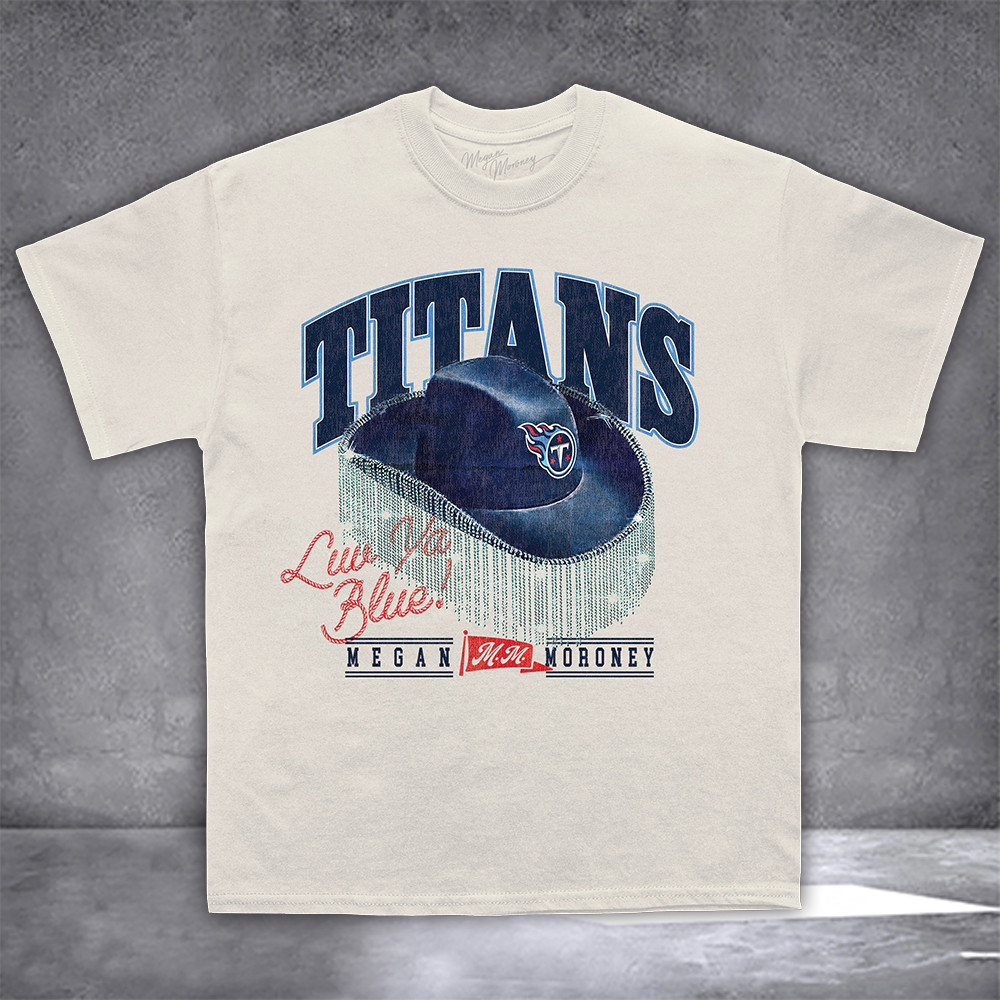 Megan Moroney Merch T-Shirt Megan Moroney ex Tennessee Titans Cowgirl Hat Vintage Shirt-1
