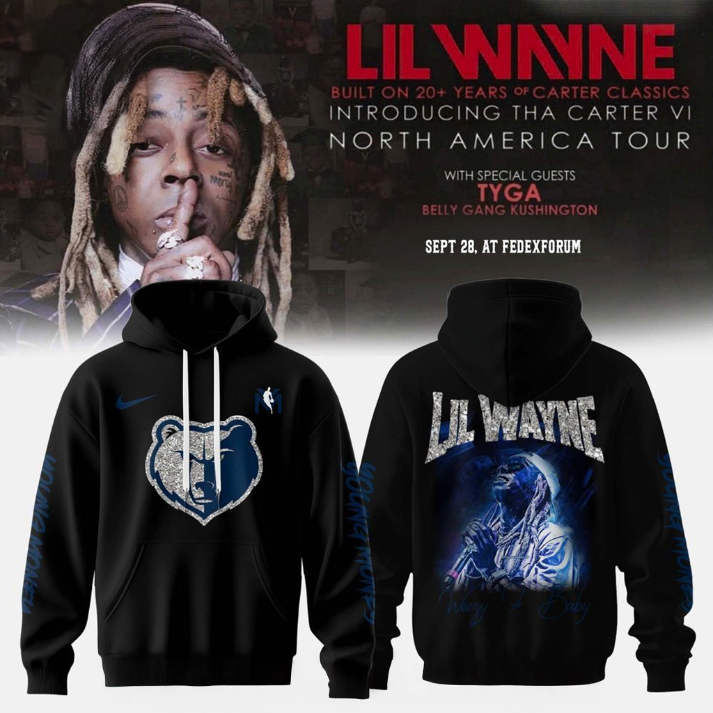 Memphis Grizzlies X Lil Wayne X Tha Carter Vi Courtside Hoodie Memphis Grizzlies Merch-1