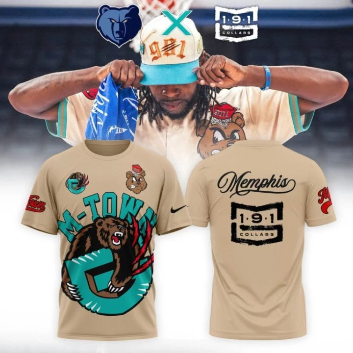 Memphis Grizzlies x 191 Collabs T-Shirt M Town Basketball Clothes Memphis Grizzlies Fan Gifts-1