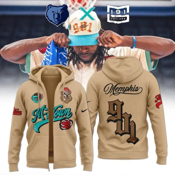Memphis Grizzlies x 191 Collabs Zip Hoodie Basketball Apparel Gifts For Basketball Players-1