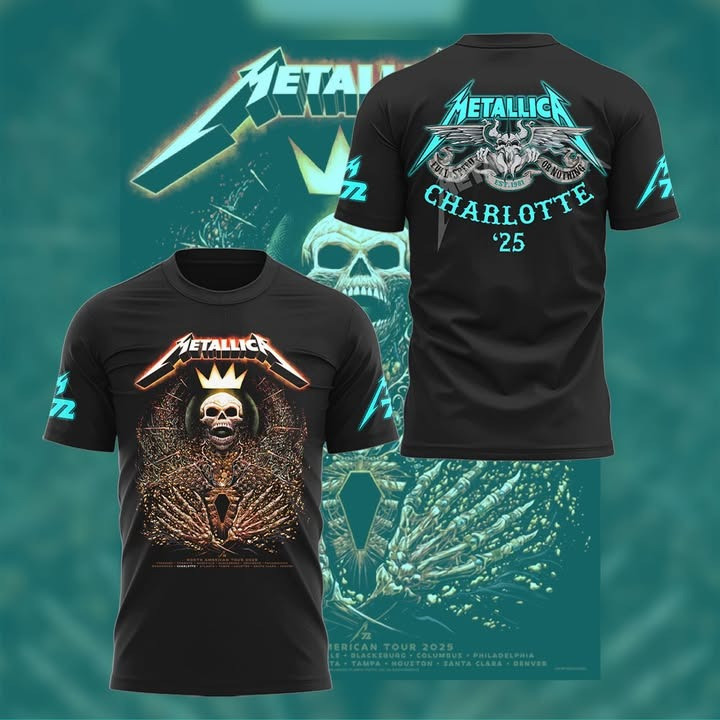 Metallica M72 Tour Merch Charlotte T-Shirt 2025 Concert Fan Clothing Gifts For Him-1
