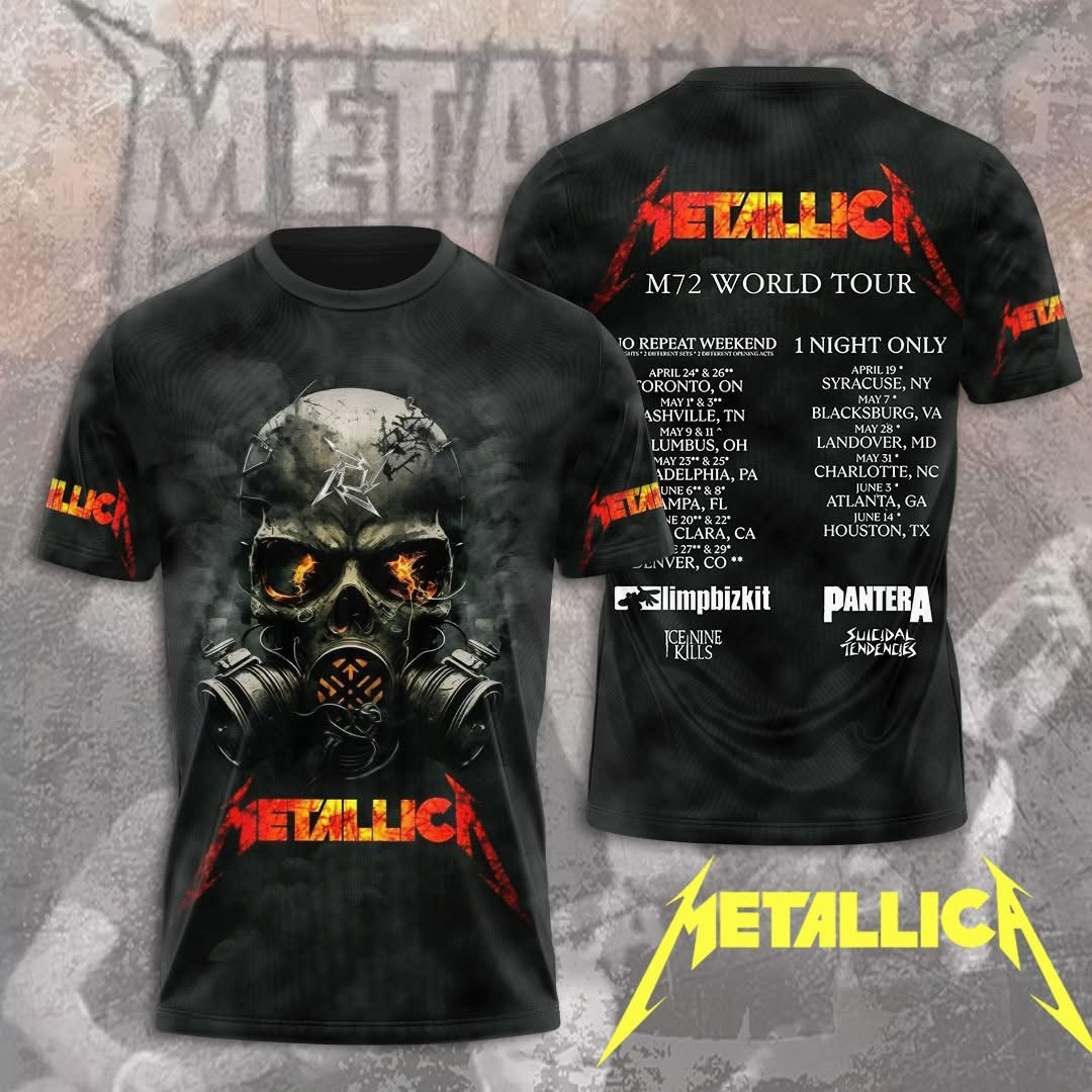 Metallica M72 World Tour 2025 Merch T-Shirt Apparel Cool Gifts For Metallica Fans Lovers-1