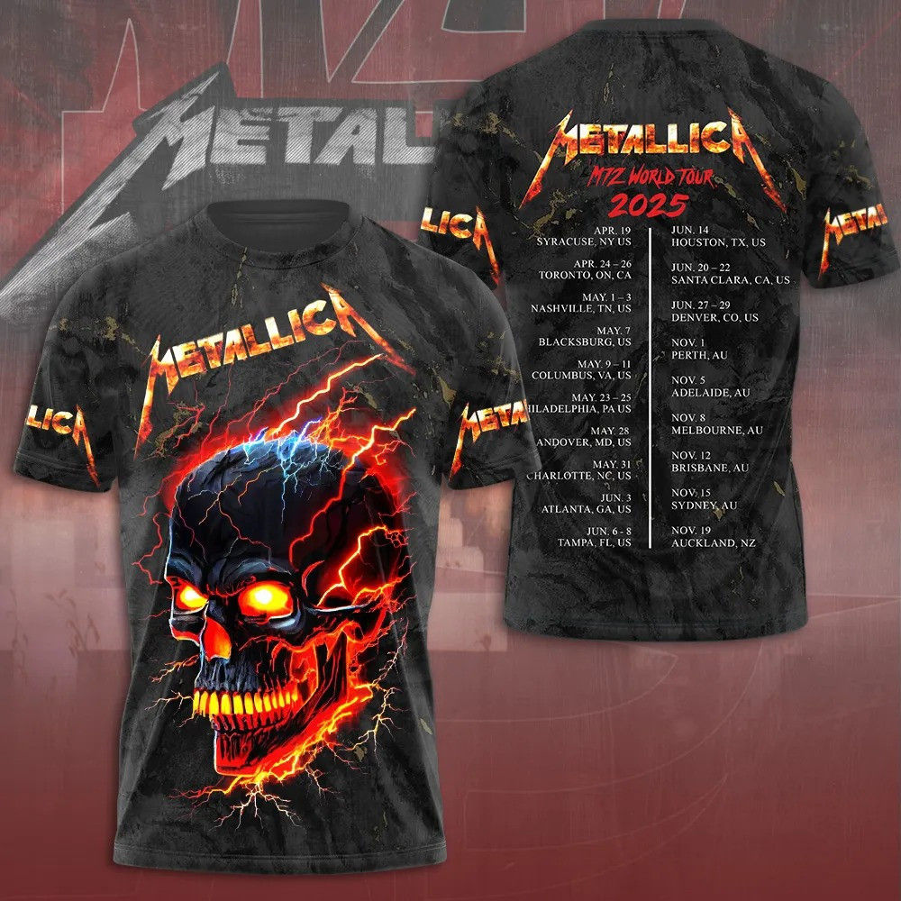 Metallica M72 World Tour 2025 Merch T-Shirt Apparel Gifts For Metallica Fans-1