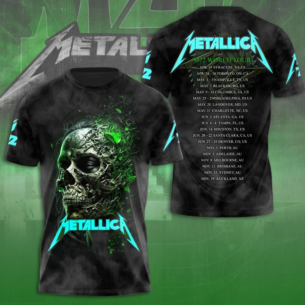 Metallica M72 World Tour 2025 Merch T-Shirt Apparel Metallica Fan Gift Ideas-1