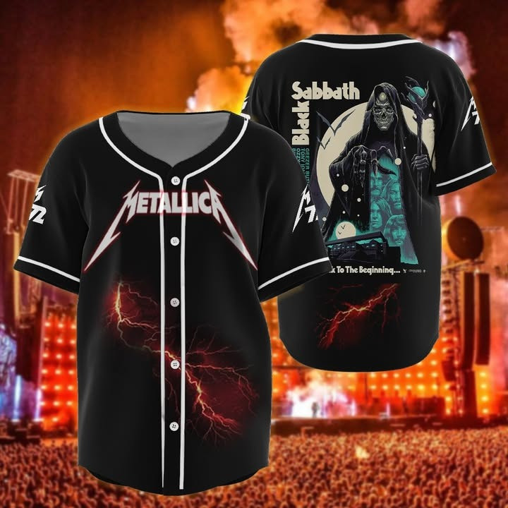 Metallica M72 World Tour Black Sabbath Jersey Back To The Beginning Rock Fan Merch-1