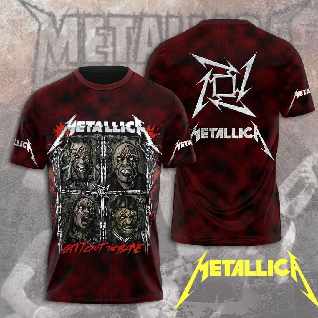 Metallica Tour Merch T-Shirt Spit Out The Bone Metallica Band Merchandise Gifts For Fans-1