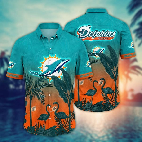 Miami Dolphins Hawaiian Shirt Flamingo Tropical Aloha Shirt Gifts For Miami Dolphins Fans-1