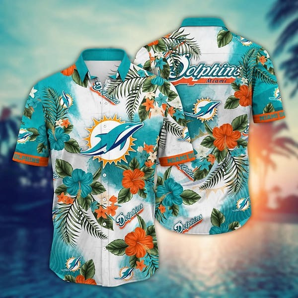 Miami Dolphins Hawaiian Shirt Hibiscus Tropical Aloha Shirt Fan Merch Christmas Gift Ideas-1